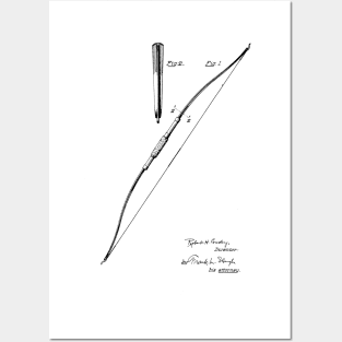 Archery Bow Vintage Patent Hand Drawing Posters and Art